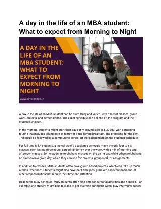 A day in the life of an MBA student_ What to expect from Morning to Night
