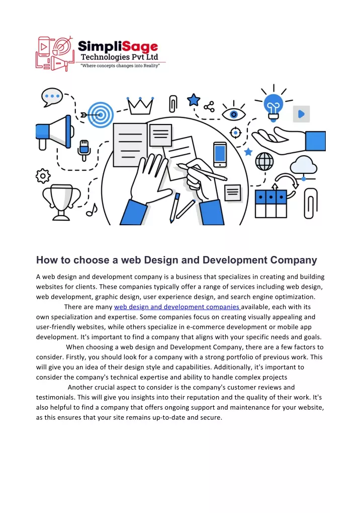 how to choose a web design and development company
