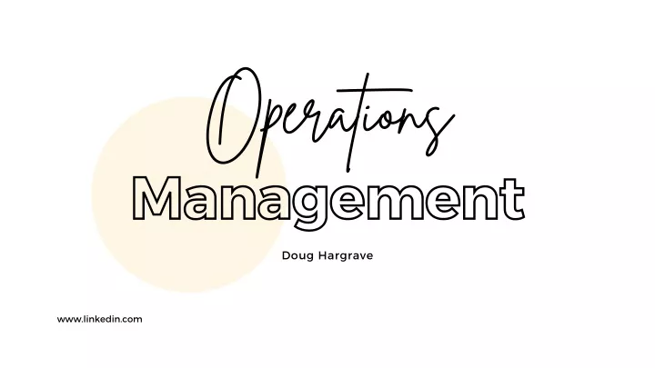 operations management