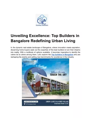 Unveiling Excellence_ Top Builders in Bangalore Redefining Urban Living