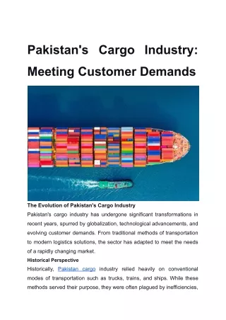 Pakistan's Cargo Industry_ Meeting Customer Demands