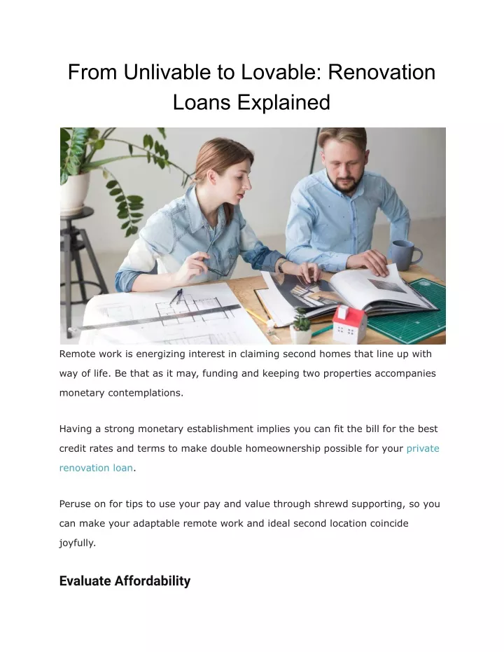 from unlivable to lovable renovation loans