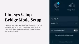 linksys velop bridge mode