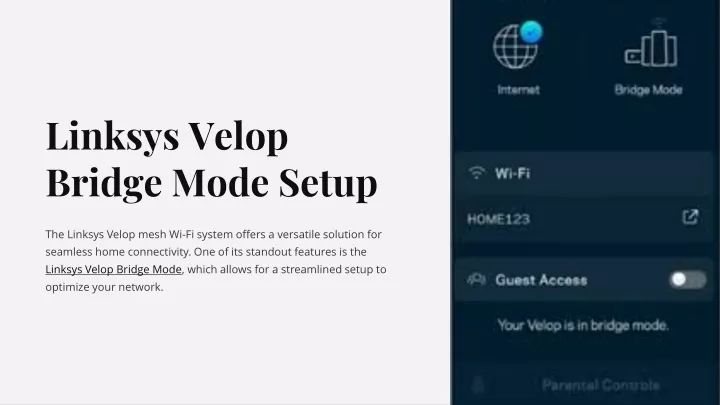 linksys velop bridge mode setup