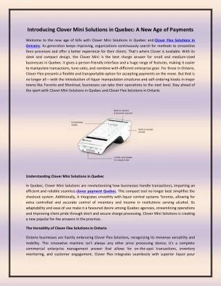 introducing clover mini solutions in quebec