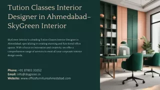 Tution Classes Interior Designer in Ahmedabad, Best Tution Classes Interior Desi