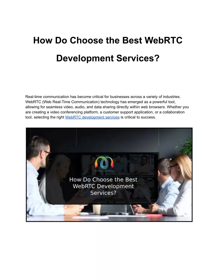 how do choose the best webrtc