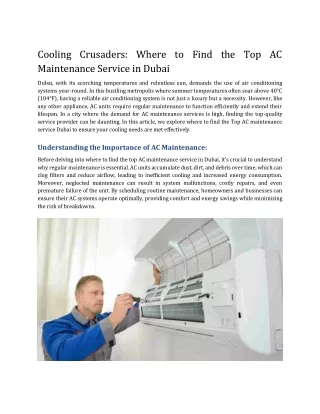 Cooling Crusaders_ Where to Find the Top AC Maintenance Service in Dubai