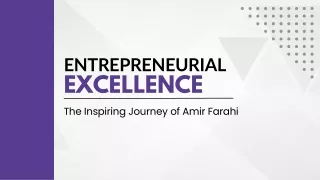 Amir Farahi: Redefining Success in Entrepreneurship