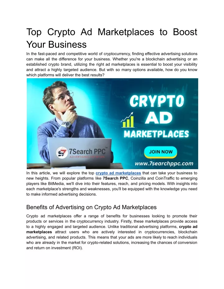 top crypto ad marketplaces to boost your business