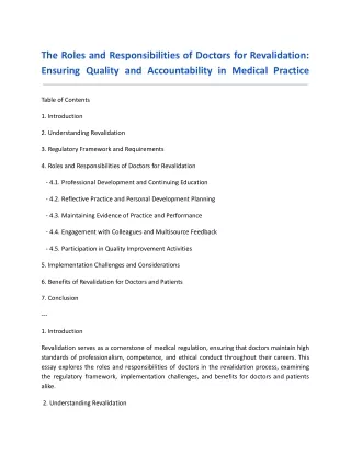 The Roles and Responsibilities of Doctors for Revalidation_ Ensuring Quality and Accountability in Medical Practice