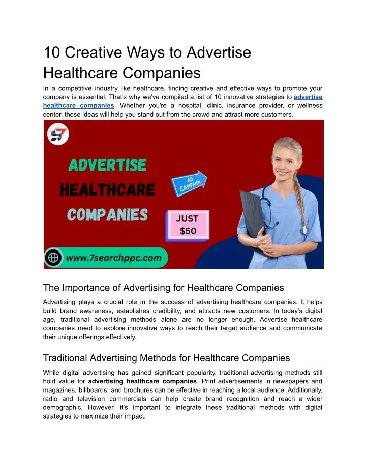 10 creative ways to advertise healthcare