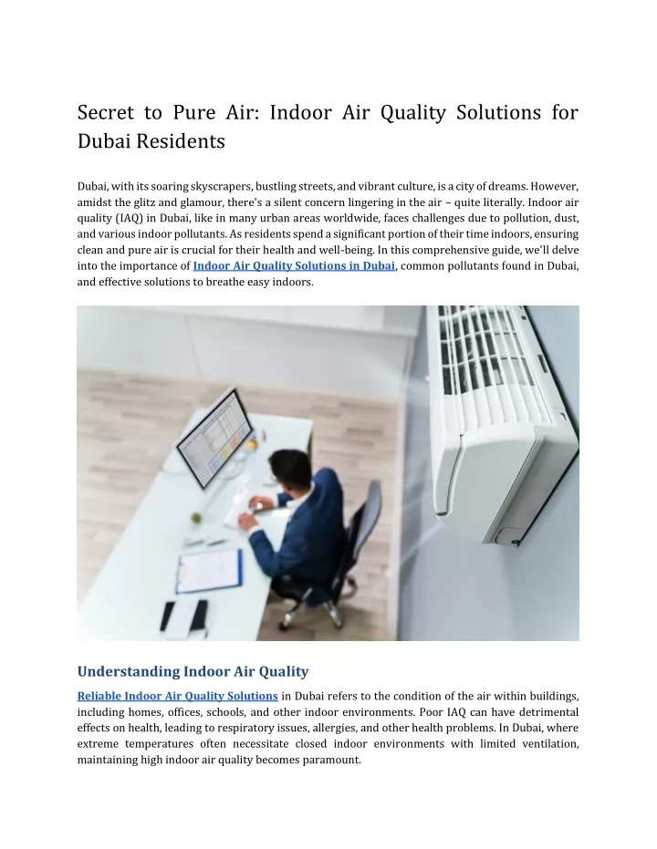 secret to pure air indoor air quality solutions