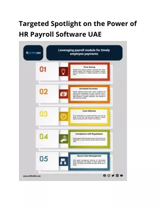 Targeted Spotlight on the Power of HR Payroll Software UAE