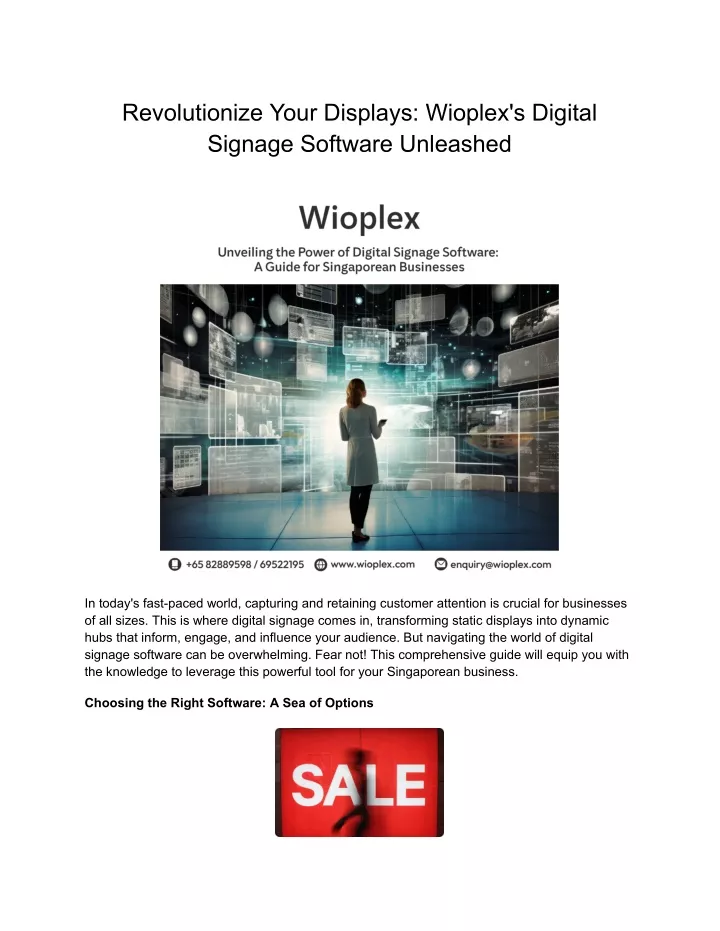 revolutionize your displays wioplex s digital