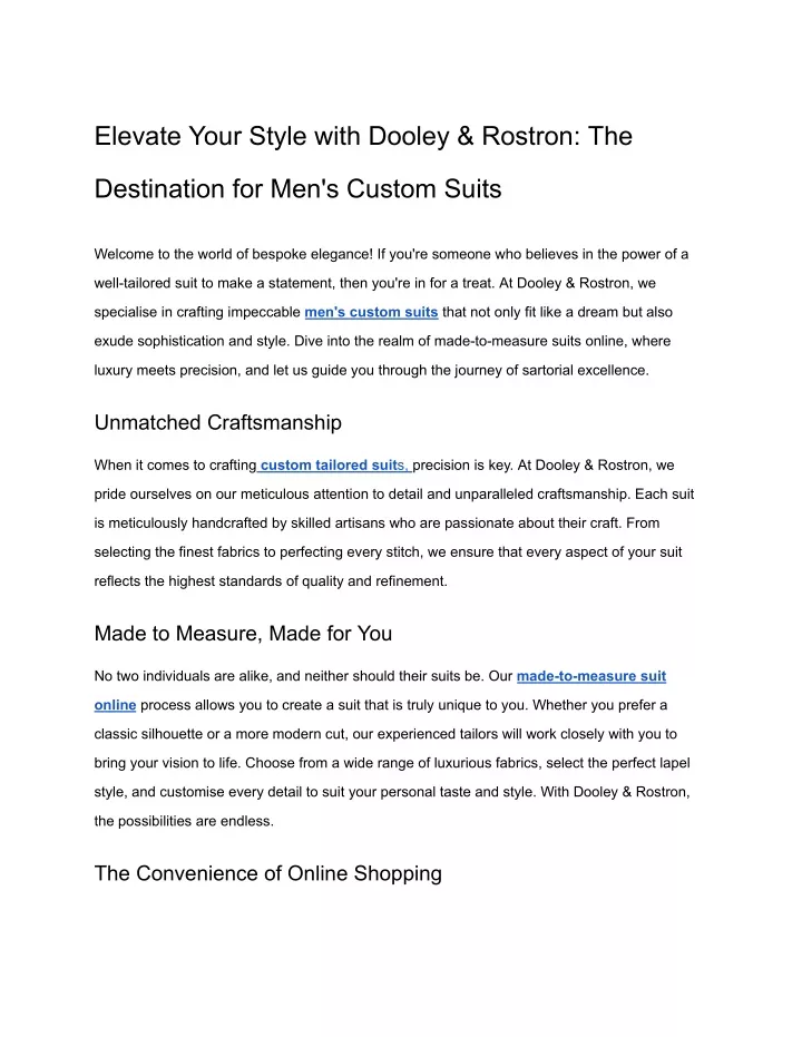 elevate your style with dooley rostron the