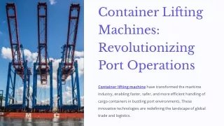 Container Lifting Machines_ Revolutionizing Port Operations