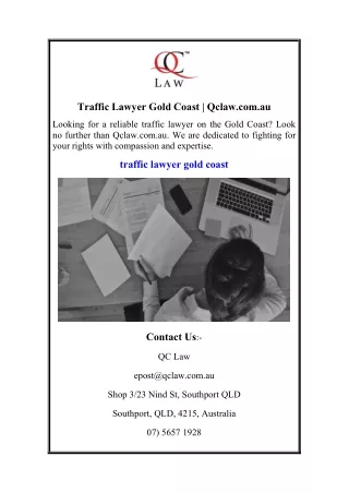 Traffic Lawyer Gold Coast  Qclaw.com.au
