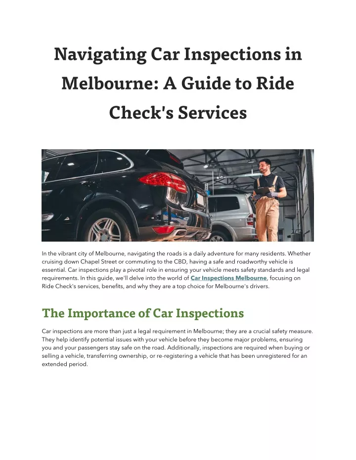 navigating car inspections in melbourne a guide