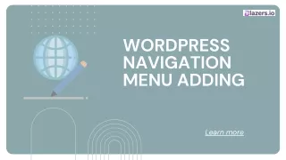 wordpress navigation menu adding