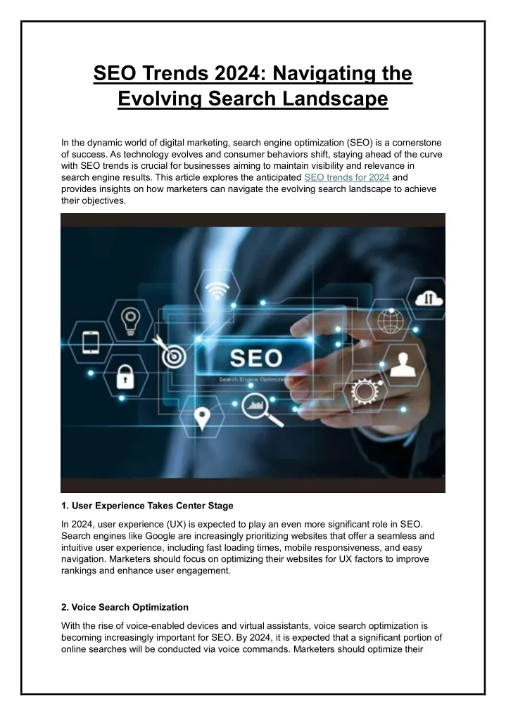 seo trends 2024 navigating the evolving search