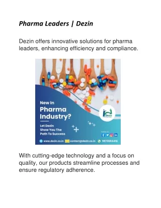 Pharma Leaders | Dezin