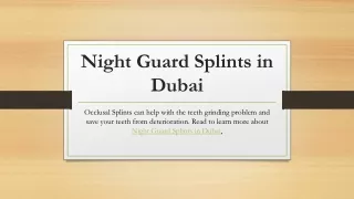 night guard splints in dubai