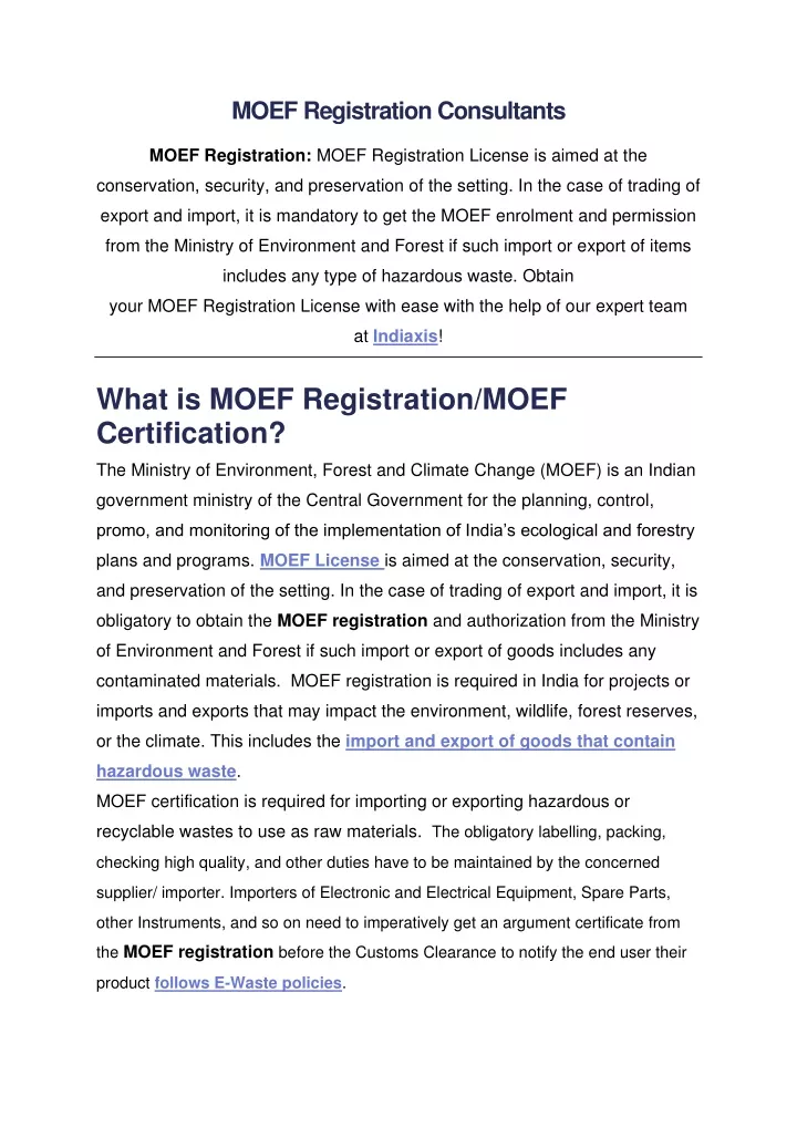 moef registration consultants