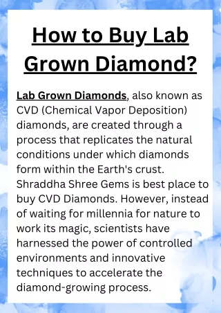 How to Buy Lab Grown Diamond?