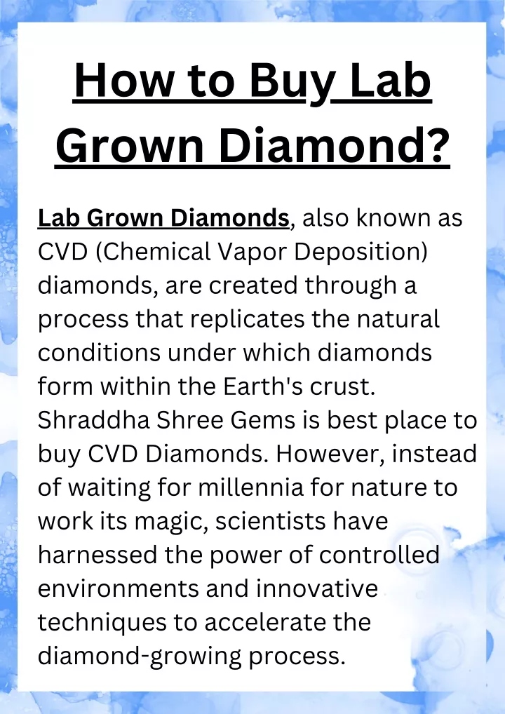 how to buy lab grown diamond