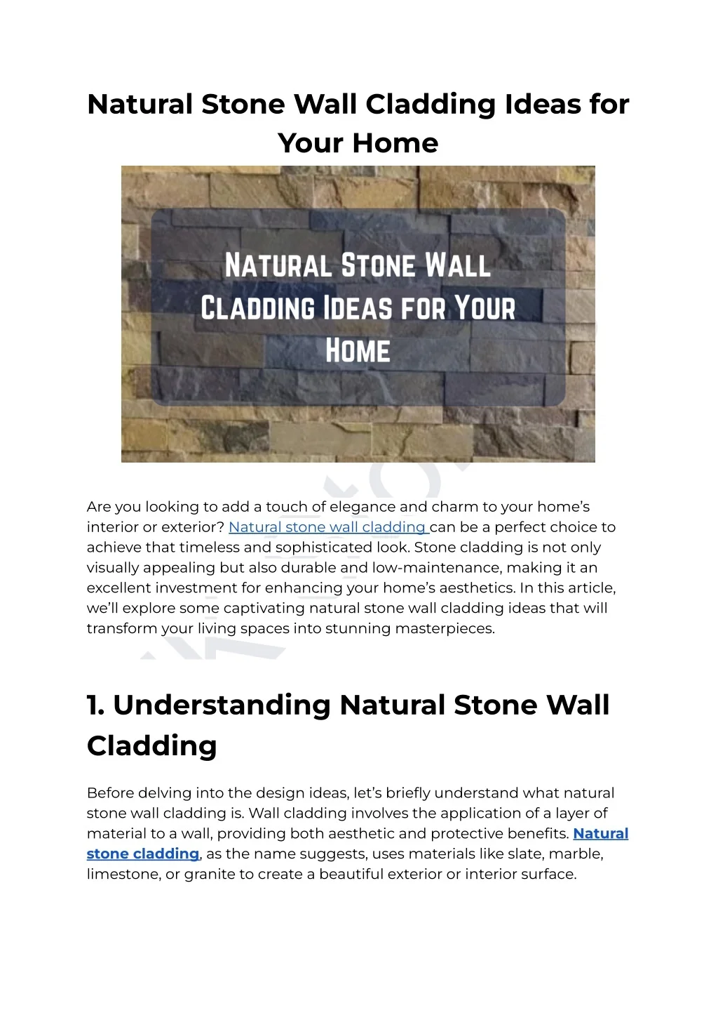PPT - Natural Stone Wall Cladding Ideas for Your Home PowerPoint ...