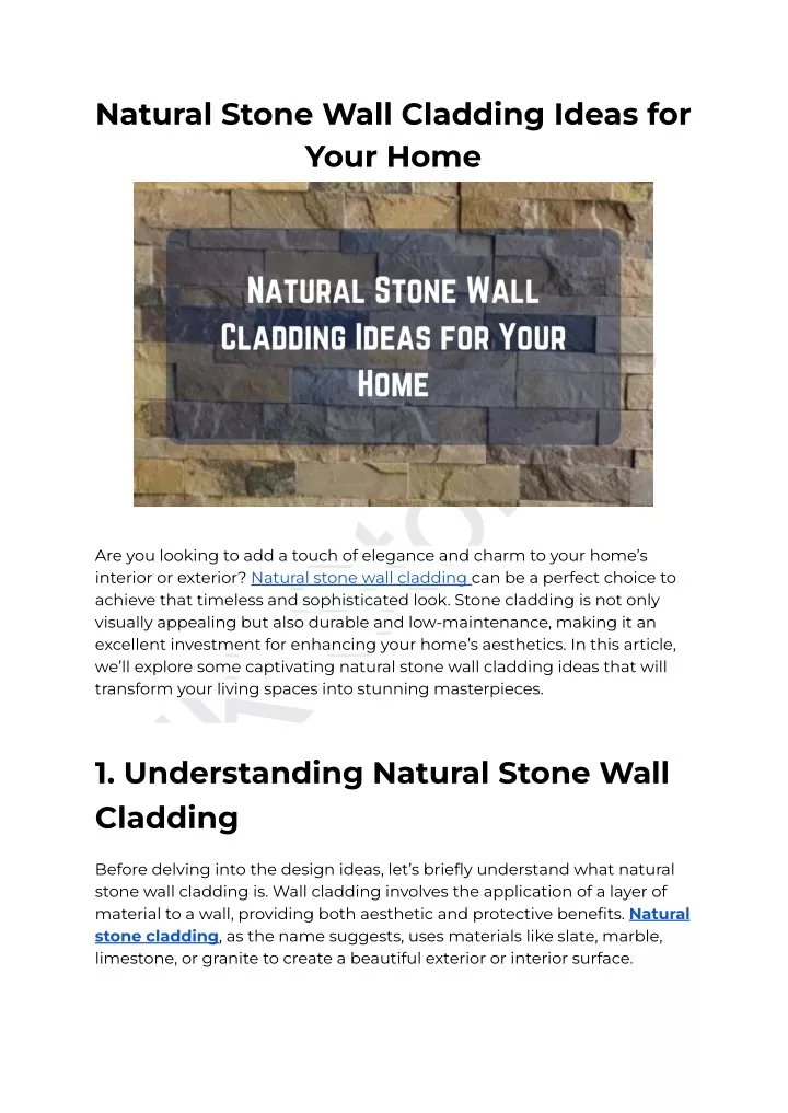 natural stone wall cladding ideas for your home