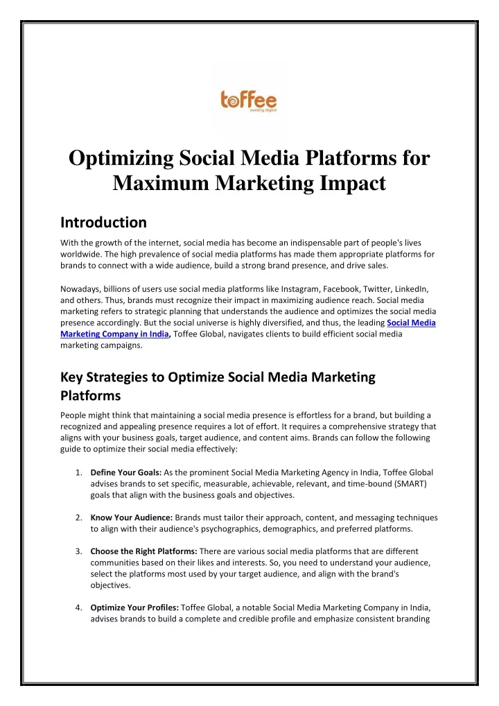 optimizing social media platforms for maximum