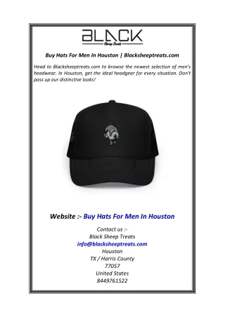 Buy Hats For Men In Houston  Blacksheeptreats.com