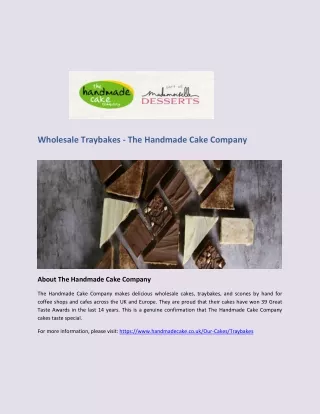 Wholesale Traybakes - The Handmade Cake Company