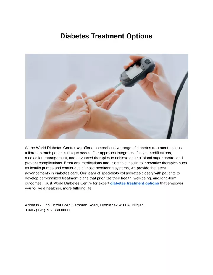 diabetes treatment options