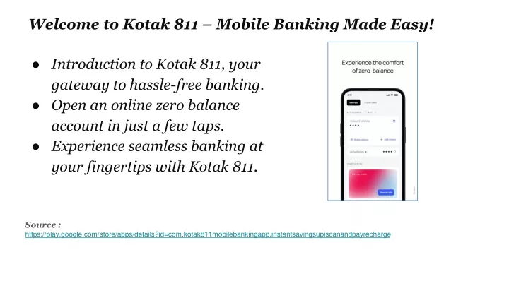 welcome to kotak 811 mobile banking made easy