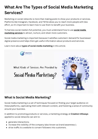 What Are The Types of Social Media Marketing Services
