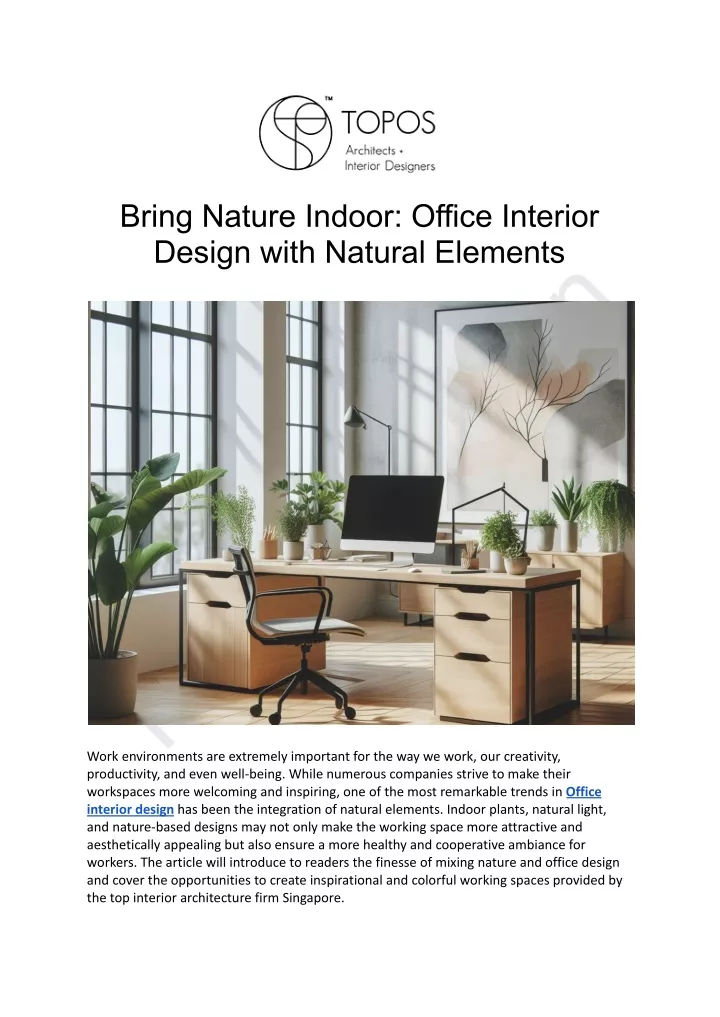 bring nature indoor office interior design with