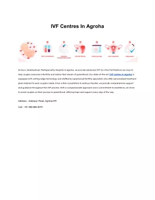 IVF Centres In Agroha
