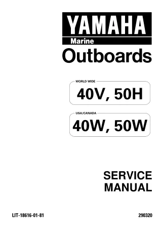 YAMAHA OUTBOARD 50HMO Service Repair Manual S 260189 -