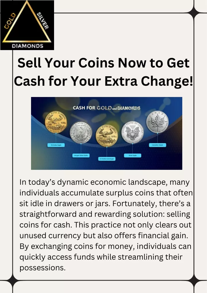 sell your coins now to get cash for your extra