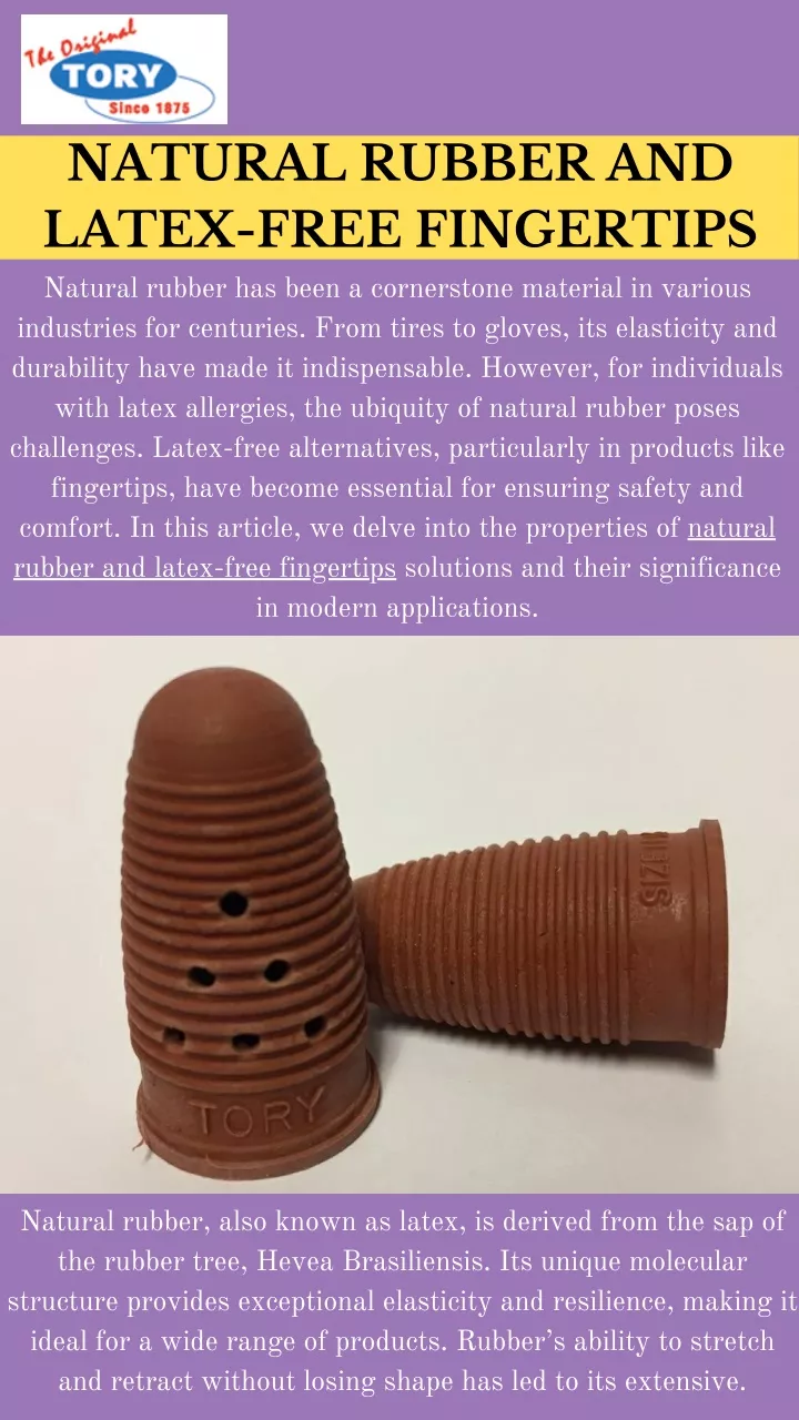 natural rubber and latex free fingertips natural