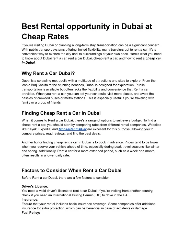 best rental opportunity in dubai at cheap rates