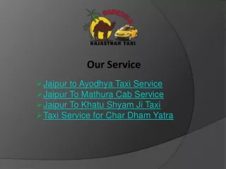 Jaipur to Ayodhya Taxi Service