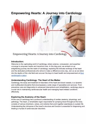 Empowering Hearts_ A Journey into Cardiology