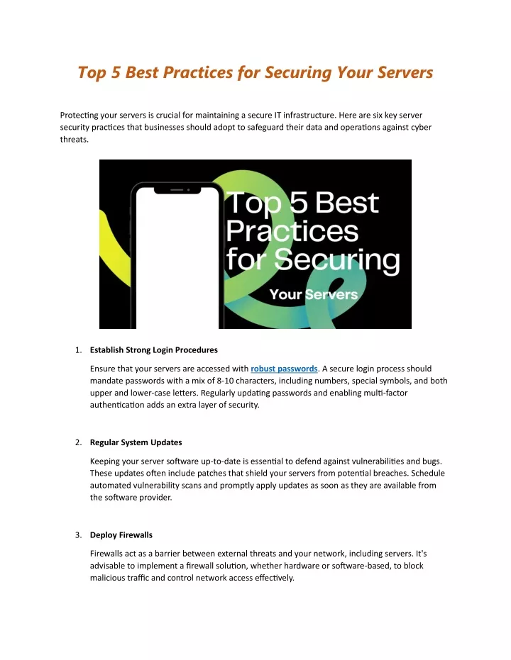 top 5 best practices for securing your servers