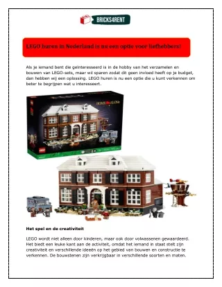 LEGO huren in Nederland is nu een optie voor liefhebbers!