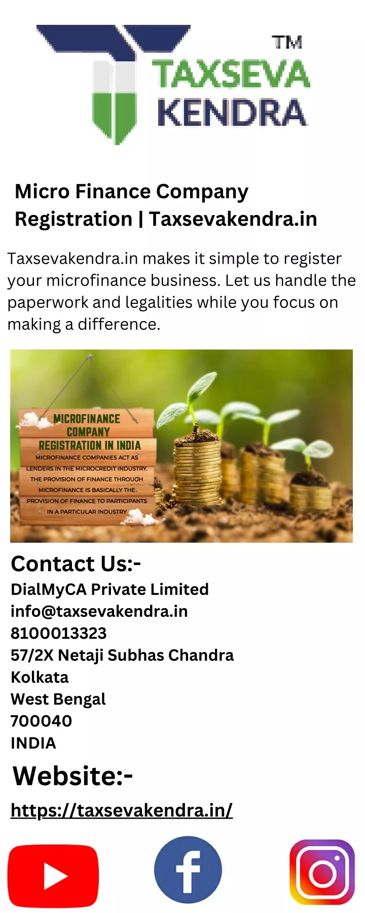 micro finance company registration taxsevakendra