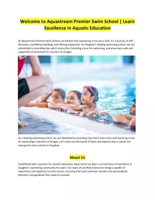 Swimming Lessons Vaughan | Unlock Your Potential Now